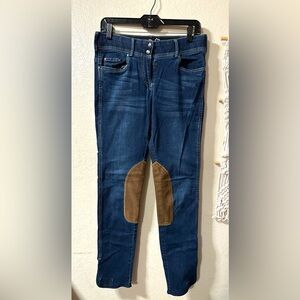 Women's Blue and Tan Boot Cut Goode Rider Jeans